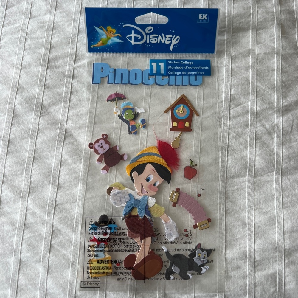 NWT EK Success Disney Pinocchio Dimensional Sticker Set